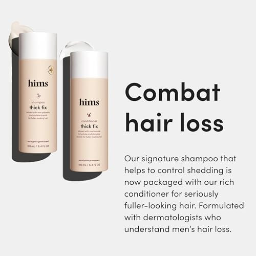 hims Thick Fix Shampoo & Conditioner Set - Saw Palmetto for Healthy Hair Growth & Thickening - Scalp Cleansing - Vegan, Sulfate-Free & Cruelty-Free -