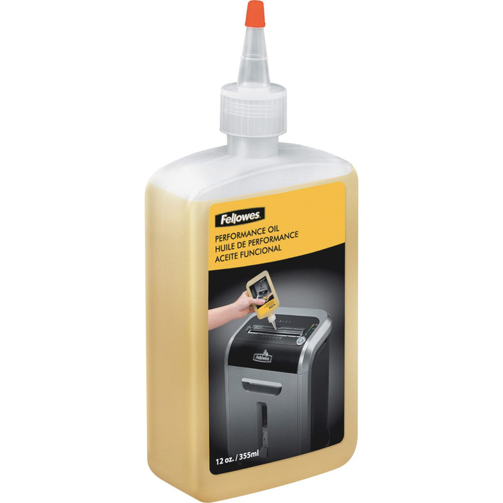 Fellowes Powershred Performance Shredder Oil, 12 oz., Extended Nozzle Bottle (35250)