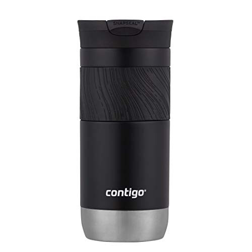 Contigo Byron Vacuum-Insulated Stainless Steel Travel Mug with Leak-Proof Lid Reusable Coffee Mug or Water Bottle BPA-Free 16oz Licorice Keeps Bevera