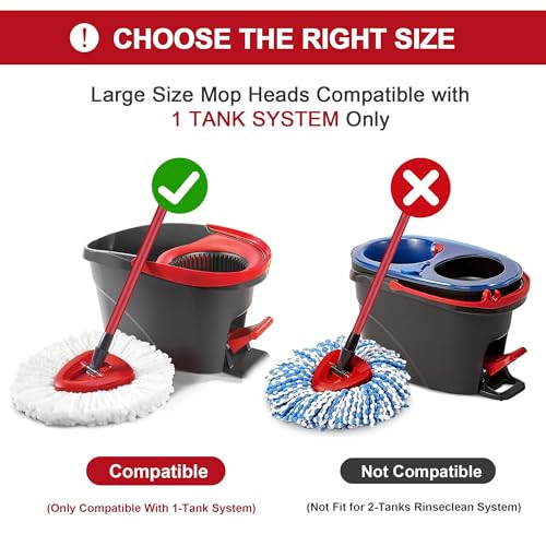 4 Pack Mop Heads Replacements for O-Ceda Easy Wrin Spin System, Microfiber Refills, Easy Cleaning Mop Repalce Head