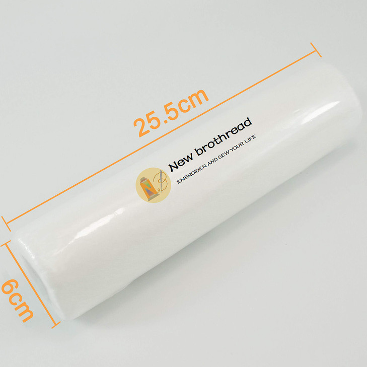 New brothread Wash Away - Water Soluble Machine Embroidery Stabilizer Backing & Topping 10" x 10 Yd roll - Light Weight - Cut into Variable Sizes for