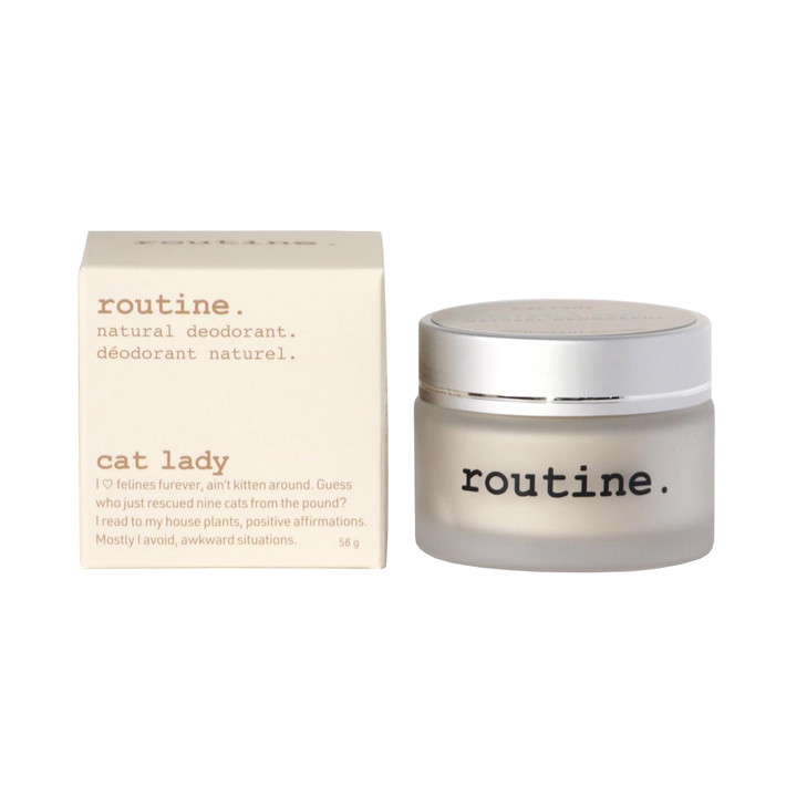Routine. Natural and Aluminum Free Deodorant (2 Fluid Oz.) for Women and Men | Cat Lady | Coconut, Cocoa, Pineapple and Vanilla (Cream Jar Formula)
