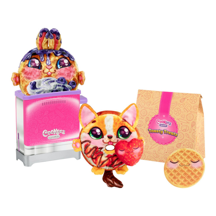 Cookeez Makery Toasty Treatz Toaster with Scented Plush - 2 Pack; Make A Soft and Squishy Surprise Plush Friend. Pop-in-Bread and See A Surprise Plus