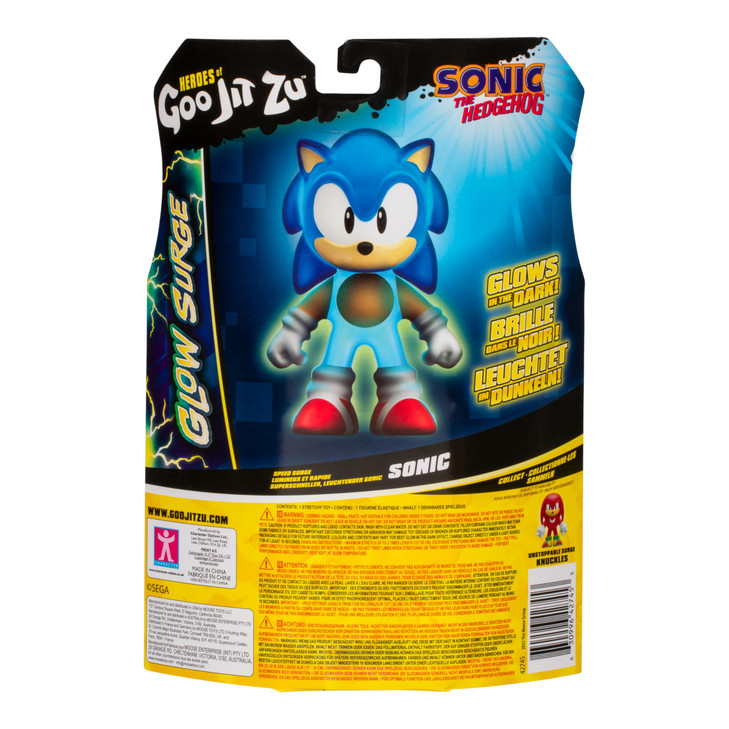 Heroes of Goo Jit Zu Sonic The Hedgehog, Speed Surge Sonic, Powered Up with Glow Surge Giving Him Glow-in-The-Dark Powers, Squishy, Stretchy Filling,
