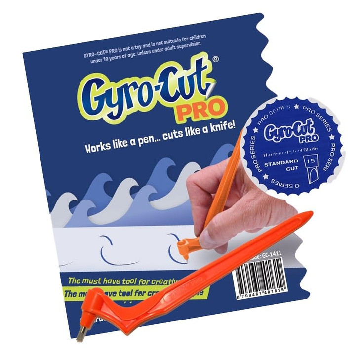 Gyro-Cut Pro Craft Cutting Tool with 15° Standard Steel Blade  Rotating Crafting Knife for Precision Curves, Paper Crafts, and Stencil Making and My