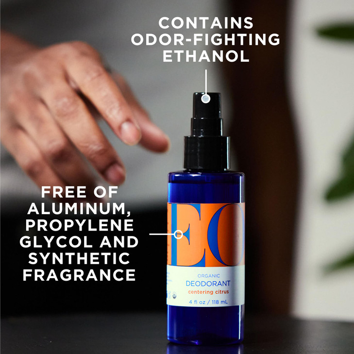 EO Organic Deodorant Spray, 4 Ounce (Pack of 3), Citrus, made with Essential Oils for Men and Women