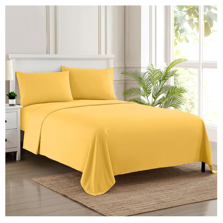1800 Thread Count Sheet Set  Soft Egyptian Quality Brushed Microfiber Sheets  Luxury Bedding Set with Flat Sheet, Fitted Sheet, 2 Pillow Cases