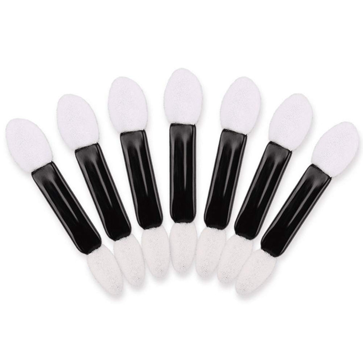 50 PCS 2 Inch Disposable Black Handle White Double Sided Latex Sponge Tipped Eye Shadow Stick Cosmetic Makeup Foundation Lip Oil Applicator Makeup Br