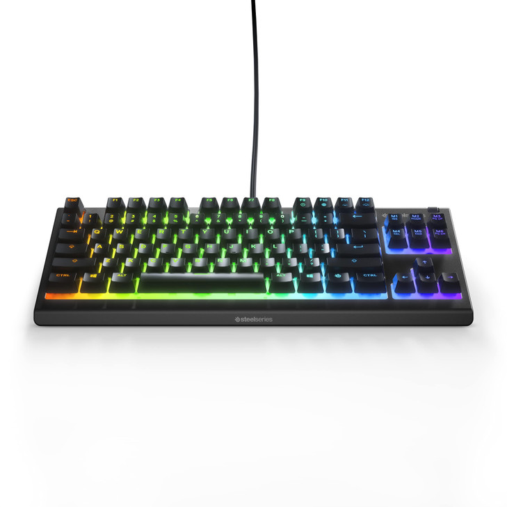 SteelSeries Apex 3 TKL RGB Gaming Keyboard  Tenkeyless Compact Form Factor - 8-Zone RGB Illumination  IP32 Water & Dust Resistant  Whisper Quiet G