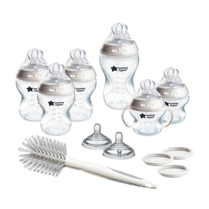 Tommee Tippee Natural Start 12 Piece BPA Free Bottle Set, Includes 2 x 5 oz, 3 x 9 oz, 1 x 11 oz Bottles, Newborn 0+ Months, Slow, Medium & Thicker F