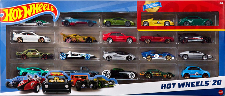 Hot Wheels Toy Cars 20-Pack, Set of 20 Die-Cast 1:64 Scale Toy Sports & Race Vehicles for Kids & Collectors (Styles May Vary)