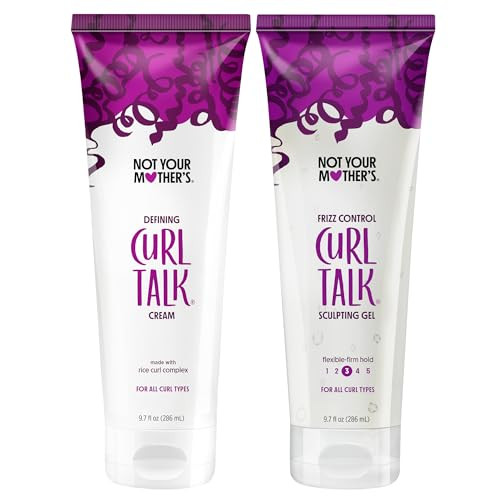 Not Your Mother's Curl Talk Frizz Control Sculpting Gel & Defining Cream (2-Pack) - 9.7 fl oz - Formulated with Rice Curl Complex - All Curly Hair Ty