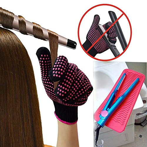 Heat Resistant Silicone Mat Pouch,Hair Styling Tools for Curling Irons, Flat Irons, Hair Straightener? 11.5 * 6 Inches, Food Grade Silicone, Grey