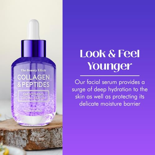 The Beauty Elixir Collagen & Peptides Serum For Face - Dermatologist Tested, Anti-Aging, Hydrating & Repairing Treatment for Fine Lines & Wrinkles -