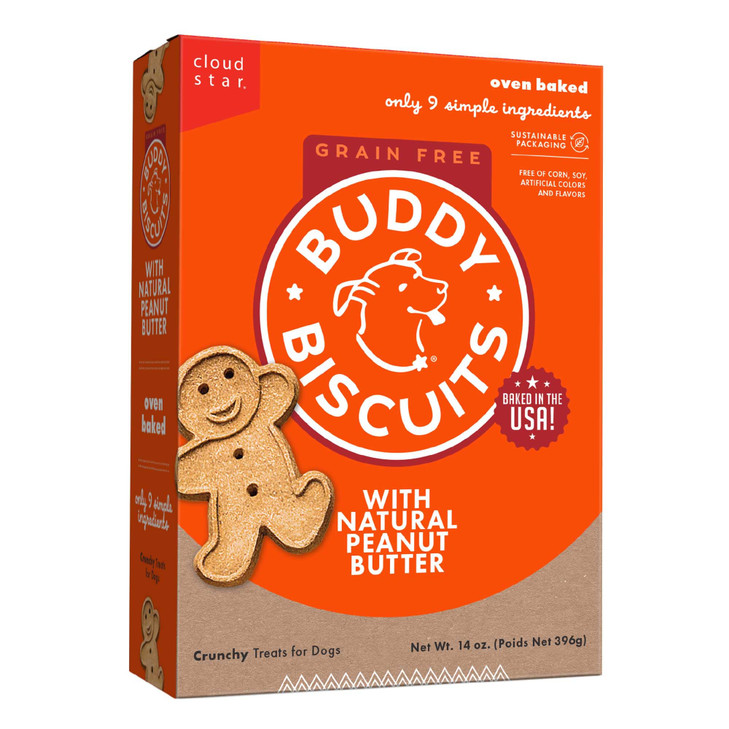 Buddy Biscuits Grain Free Crunchy Treats with Peanut Butter - 14 oz.