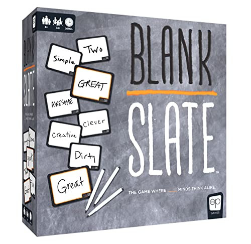 USAOPOLY BLANK SLATE, Where Great Minds Think Alike, Fun Family-Friendly Board Game, Word Association Party Game, Easy to Learn, Fun to Play Family G