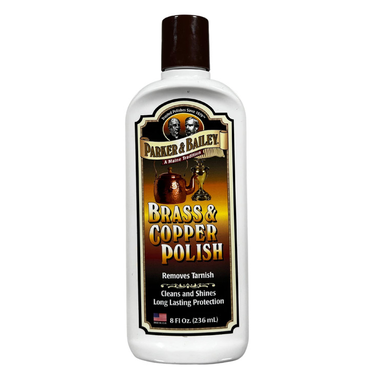 Parker & Bailey Brass & Copper Cleaner  Removes Tarnish and Restores Shine on Metal, Antique Décor, Pans & Furniture, 8 oz Bottle