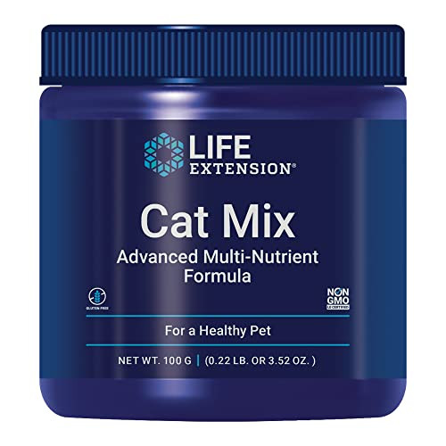 Life Extension Cat Mix, cat Food Supplements, Heart Health, probiotics, L-arginine, Taurine, B12, folic Acid, Vitamin C, Vitamin E, Rosemary, Nutrien