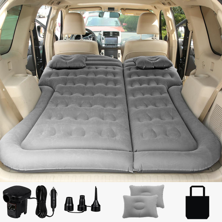 SAYGOGO SUV Air Mattress Camping Bed Cushion Pillow - Inflatable Thickened Car Air Bed with Air Pump Portable Sleeping Pad Mattress for Home Car Trav