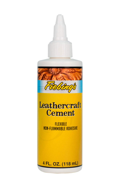 Fiebing's Leathercraft Cement - Leather Glue (4oz) - Quick Drying, High Strength, Flexible Adhesive w/Permanent Bonding for Craft or Repair for Leath