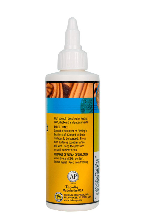 Fiebing's Leathercraft Cement - Leather Glue (4oz) - Quick Drying, High Strength, Flexible Adhesive w/Permanent Bonding for Craft or Repair for Leath