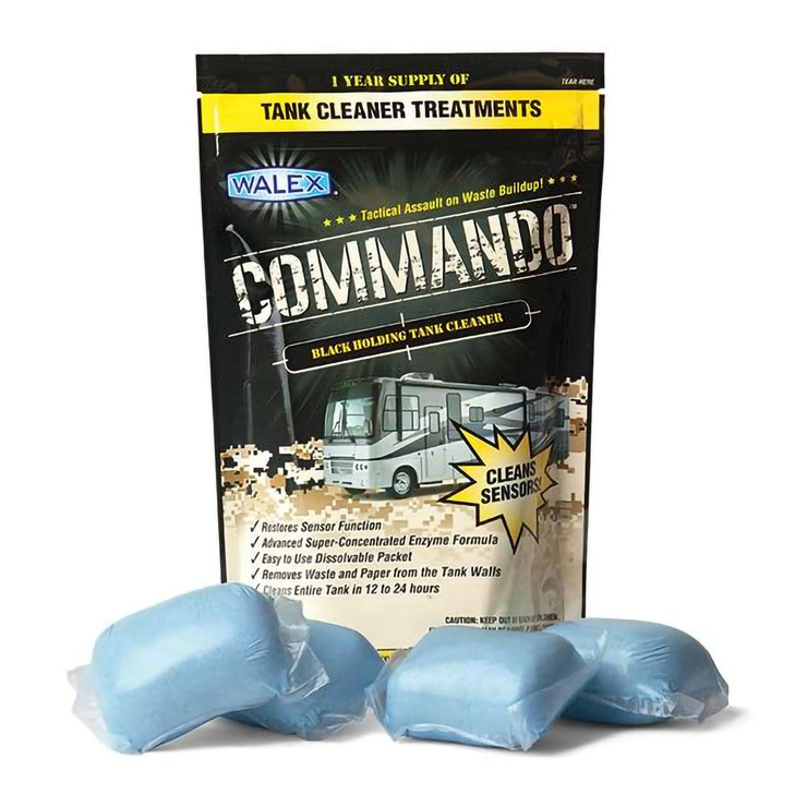 Walex Commando RV Black Holding Tank & Sensor Cleaner - Eliminates Waste & Paper Buildup, Restores Sensor Function, Lubricates Valves & Seals, Advanc