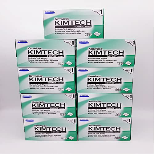 Kimberly-Clark Professional QLZSTWUH Kimtech Science KimWipes Delicate Task Wipers, 4.4 x 8.4 in. 1-ply, 9 Box of 280