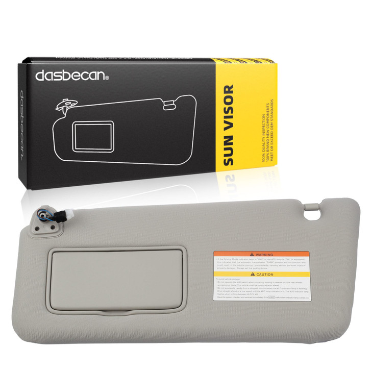 Dasbecan Gray Left Driver Side Sun Visor Compatible with Infiniti QX56 2011 2012 2013 QX80 2014 2015 2016 Replaces# 96401-1LA3D 96401-1LA3C 96401-1LA