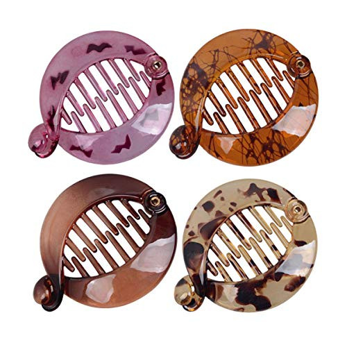 4pcs Assorted Color Premium Quality Resin Banana Fish Shape Hair Clips Barrette Comb Rounded Edges Hair Comb Claws Ponytail Beauty Holder Accessories