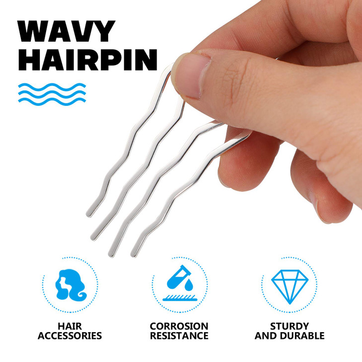 Lurrose 6Pcs Side Combs U Shaped French Twist Comb Vintage Hair Stick for Updos, Teeth Pin Messy Maker Accessories for Women and Girls