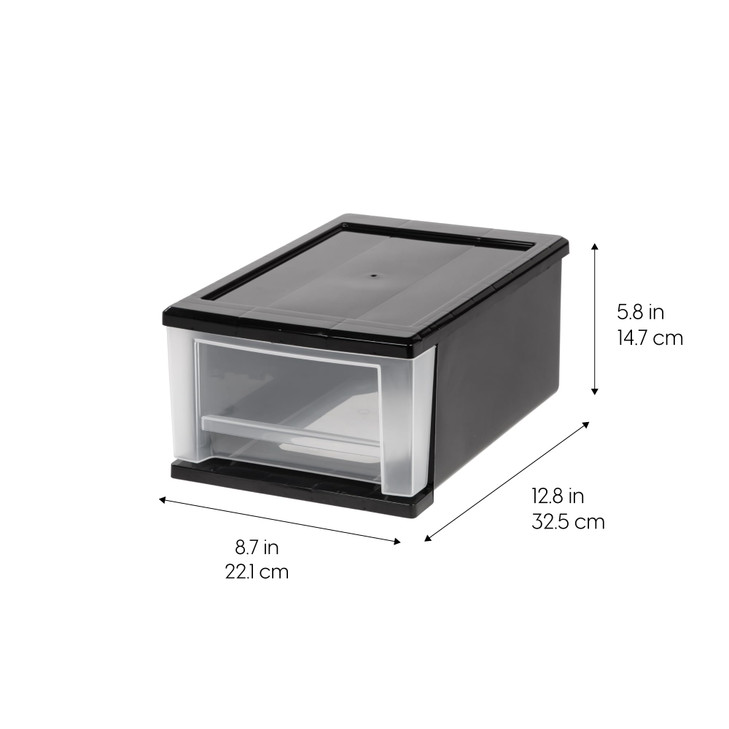 IRIS USA Plastic Stacking, Storage Organizer Unit with Sliding Drawer for Clothes Bedroom Kitchen Under Sink Pantry Craft Room Bathroom Dorm Office,
