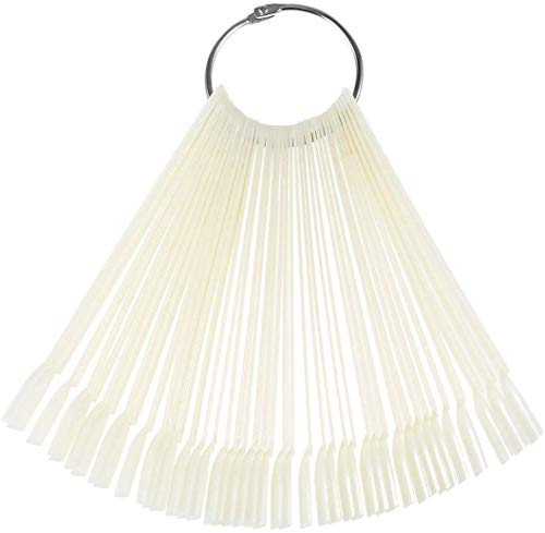 BNP 50 PCS False Nail Art Tips Sticks Nail Polish Color Card Plates Display Polish Board Nail Art Practice Supplies Home DIY Templates (Pink)