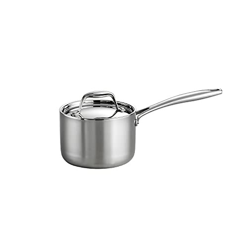 Tramontina Signature Tri-Ply Clad Stainless Steel 1.5-Quart Sauce Pan with Lid, Induction-Ready, Dishwasher-Safe, NSF-Certified, Made in Brazil
