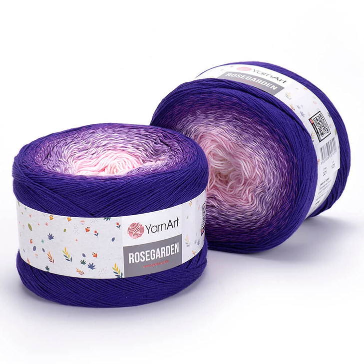 Yarn Art Flowers Rosegarden 100% Cotton 250gr 8.80 oz 1094yds Multicolor Cotton Yarn Rainbow Crochet Yarn Spring Summer (321)