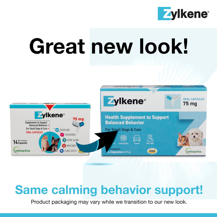 Vetoquinol Zylkene Calming Support Supplement for Small Dogs and Cats, Helps Promote Relaxation and Reduce External Stress Factors, Daily Behavioral