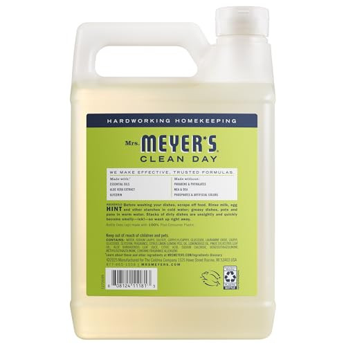 MRS. MEYER'S CLEAN DAY Liquid Dish Soap Refill, Lemon Verbena (48 Fl Oz (Pack of 1))
