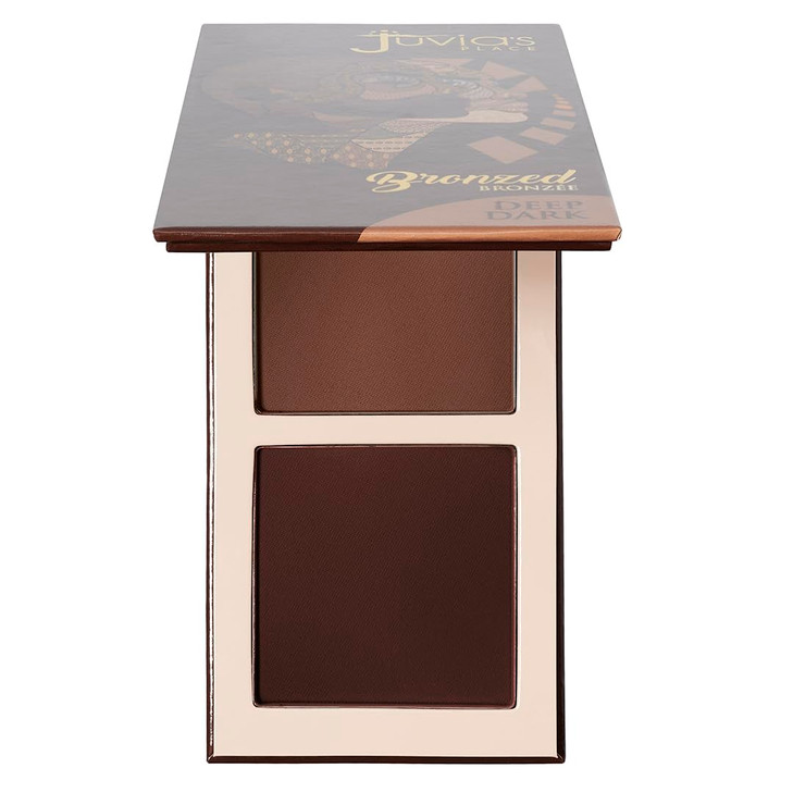 Juvia's Place Bronzed Duo Bronzer Deep Dark - Soft Matte Bronzer, Contour, Pressed, Long-Wearing & Buildable Bronzing Powder - Suitable for Very Dark