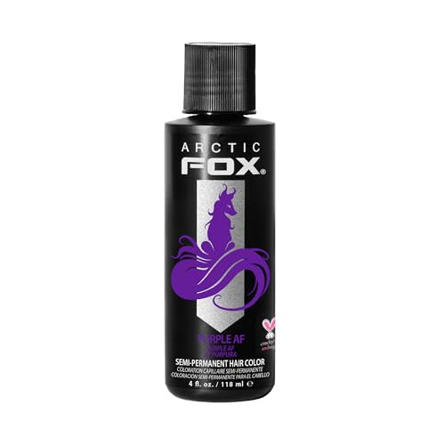 Arctic Fox Semi-Permanent Hair Dye, Vegan & Cruelty-Free, Ammonia-Free, Conditioning, Long Lasting, Vibrant Purple AF Color, For All Hair Types, Unis