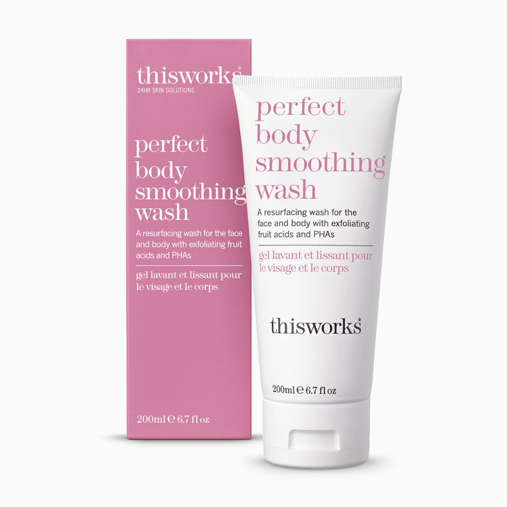 THISWORKS Perfect Smoothing Face & Body Wash, Exfoliating Resurfacing Cleanser, 6.7 Ounce (200ml)