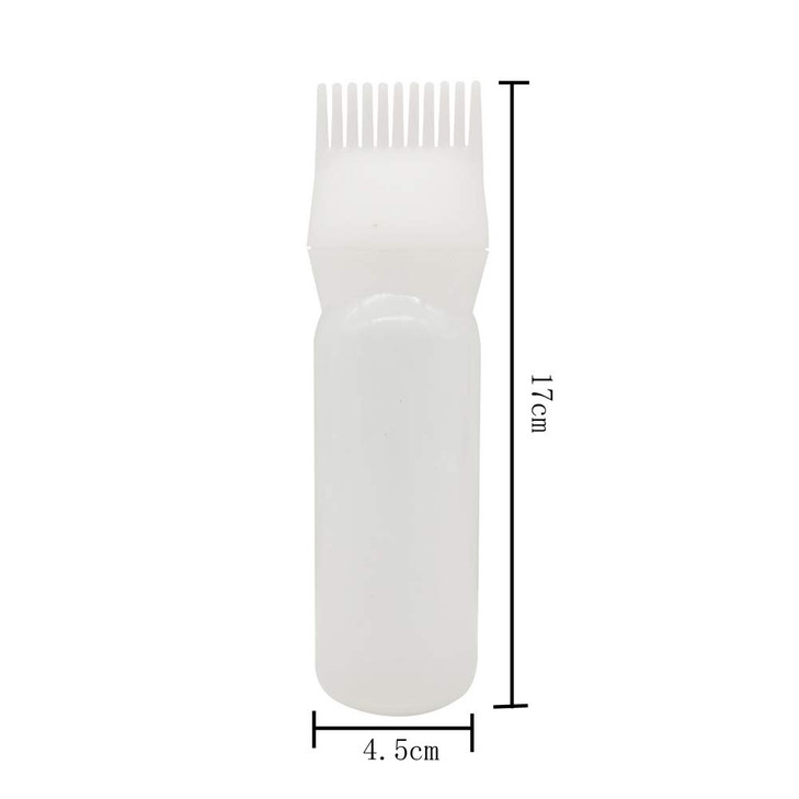2 Pieces Root Comb Applicator Bottle 120ml Plastic Hair Coloring Dye Bottle Scalp Treament Essential Salon Hair Cleansing Bottle With Graduated Scale