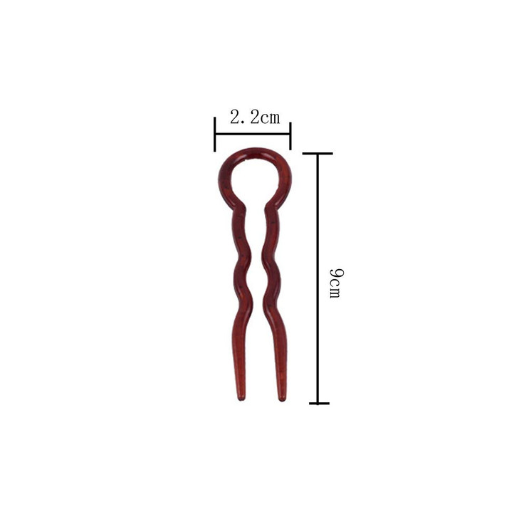 6 Pieces Plastic Hair Pins U Shaped Hair Pins Fast Spiral Hair Braid Twist Styling Clips Hairdressing Accessories For Women Lady, Brown