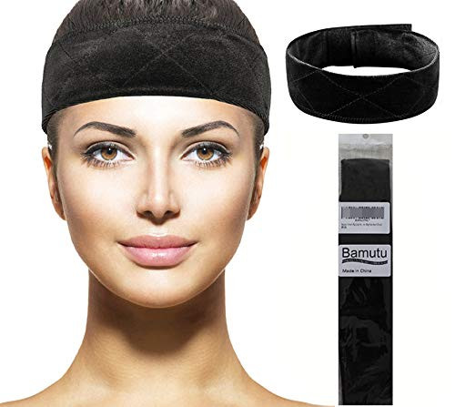 Bamutu Velvet Wig Grip Headband for Women - Adjustable Non Slip Wig Grip Bands to Keep Hairpiece Secured (Black)