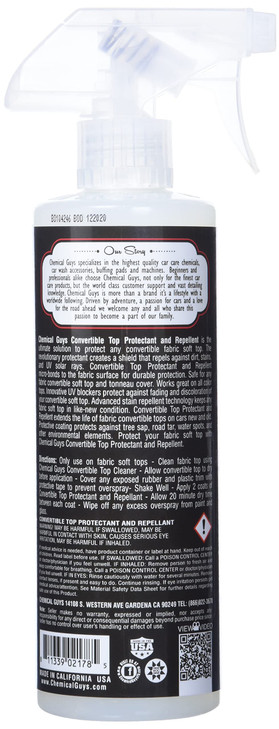 Chemical Guys SPI_193_16 Convertible Top Protectant and Repellent, (Helps Prevent Fading & Discoloration on Fabric Sot Tops) 16 fl oz (Packaging May