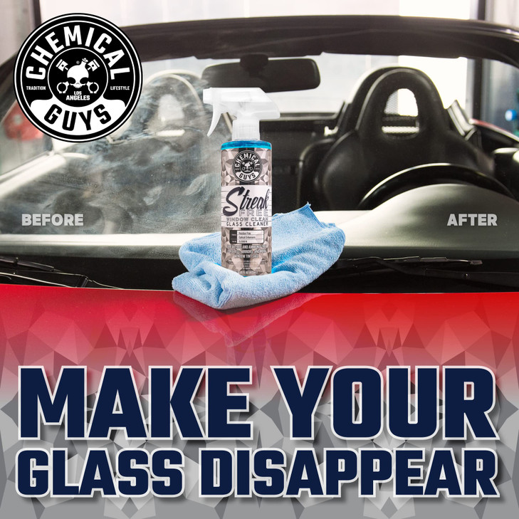 Chemical Guys Streak Free Glass and Window Cleaner - Works on Glass, Windows, Mirrors, and Screens, Ammonia-Free and Safe on Tinted Windows, for Cars