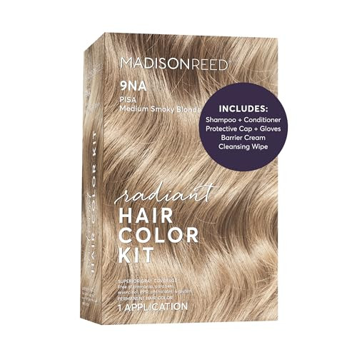 Madison Reed Radiant Hair Color Kit - 9NA Medium Cool Blonde with Ash Undertones (Pisa Blonde), Dimensional Gray Hair Blending Permanent Hair Dye, PP