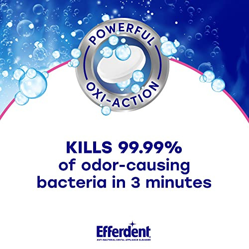 Efferdent Denture Cleaner Tablets  Dental Appliances, Aligners, Mouth Guard, and Retainer Cleaner Tablets, Complete Clean, 126 Count, Pack of 2