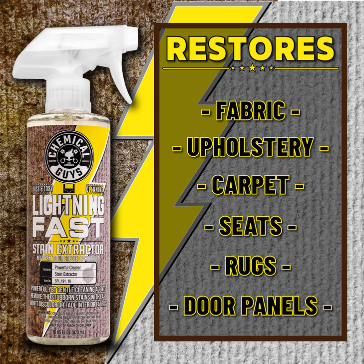 Chemical Guys Lightning Fast Carpet and Upholstery Stain Extractor - Chemical Guys Carpet Cleaner, Great for Fabric, Upholstery, Cars, Home, Office,