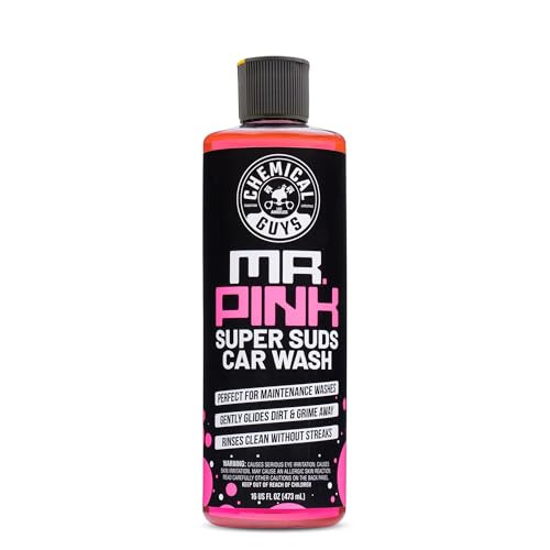 Chemical Guys Mr. Pink Car Wash Soap - 16 oz Super Suds Foaming Car Wash Soap for Cannon, Blaster, or Bucket Washing - pH Balanced, Safe on Wax, Seal