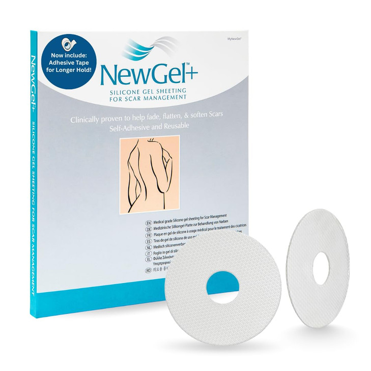 MyNewGel NewGel Advanced Silicone Professional Scar Sheets, Ultra-Thick, Areola Shaped, for Post-Surgery Cosmetic Procedure, 1 Pair (2 count) - CLEAR
