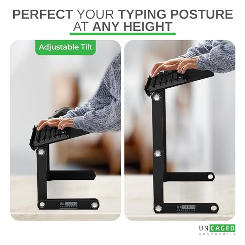 Uncaged Ergonomics WorkEZ Adjustable Computer Keyboard Stand for Desk, Keyboard & Mouse Riser, Ergonomic Portable Stand for Desktop, Computer Keypad
